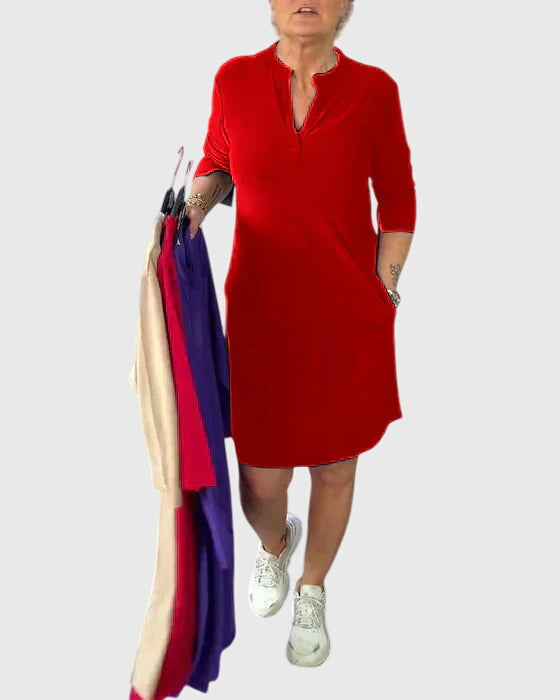 Valerien™ | Figurbetontes V-Ausschnittkleid