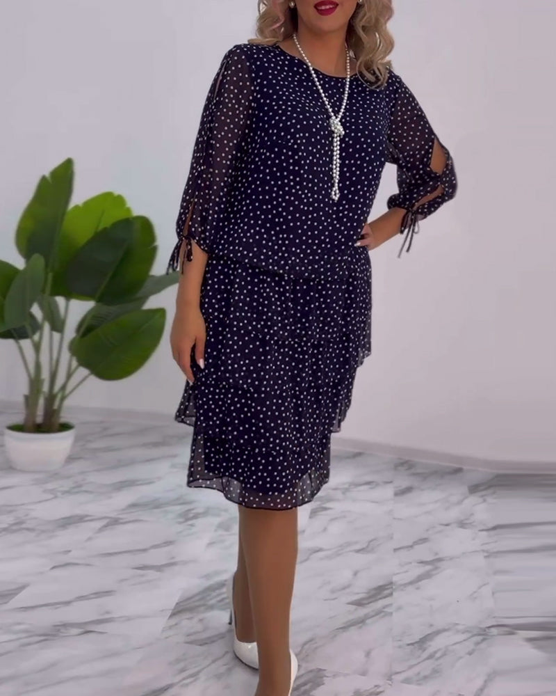Luviaren™ | A-Linien Schichtkleid mit Punktemuster