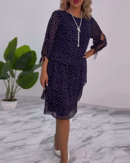 Luviaren™ | A-Linien Schichtkleid mit Punktemuster