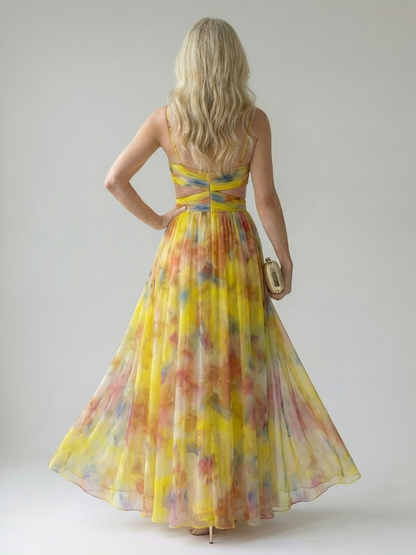 Klaravell™ | Ärmelloses Maxikleid mit Wickeloberteil