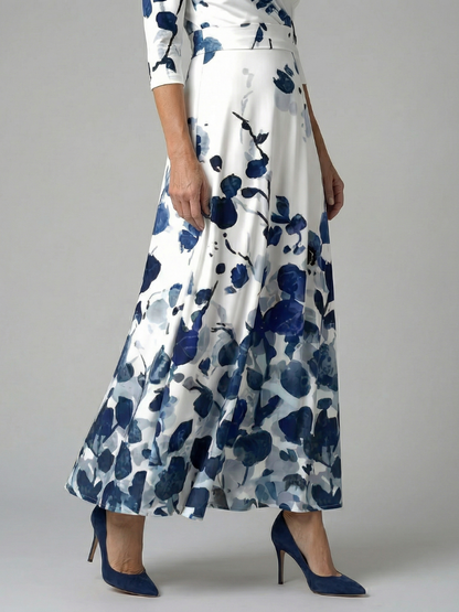 Luviaren™ | Midi-Kleid mit Wickel-Ausschnitt und Blumenmuster