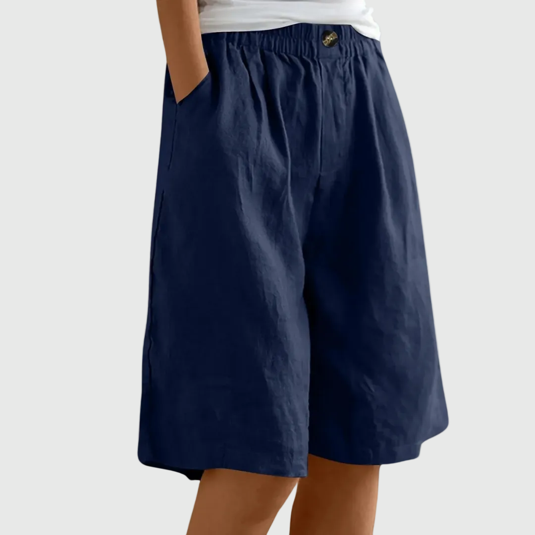 Luviaren™ | Knielange Baumwoll-Leinen Shorts