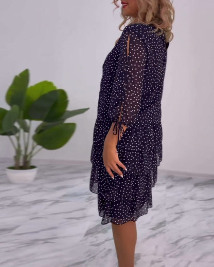 Luviaren™ | A-Linien Schichtkleid mit Punktemuster