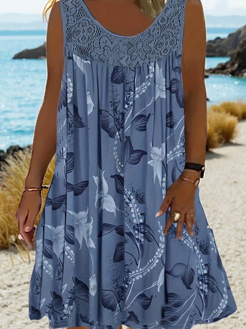 Luviaren™ | Ärmelloses Midikleid mit Blumenmuster