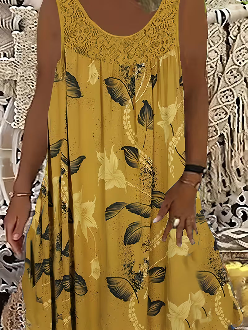 Luviaren™ | Ärmelloses Midikleid mit Blumenmuster