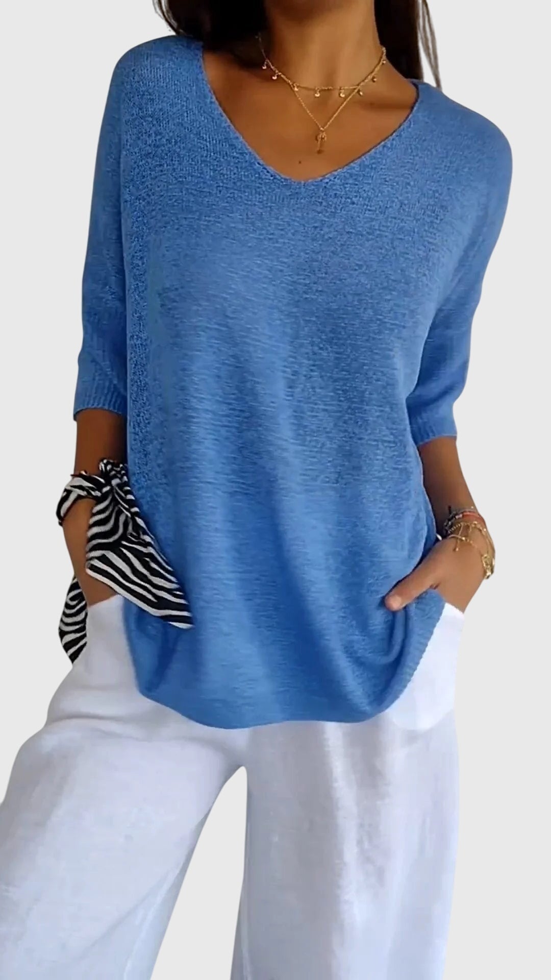 Valerien™ | Damen Stricktop mit V-Ausschnitt