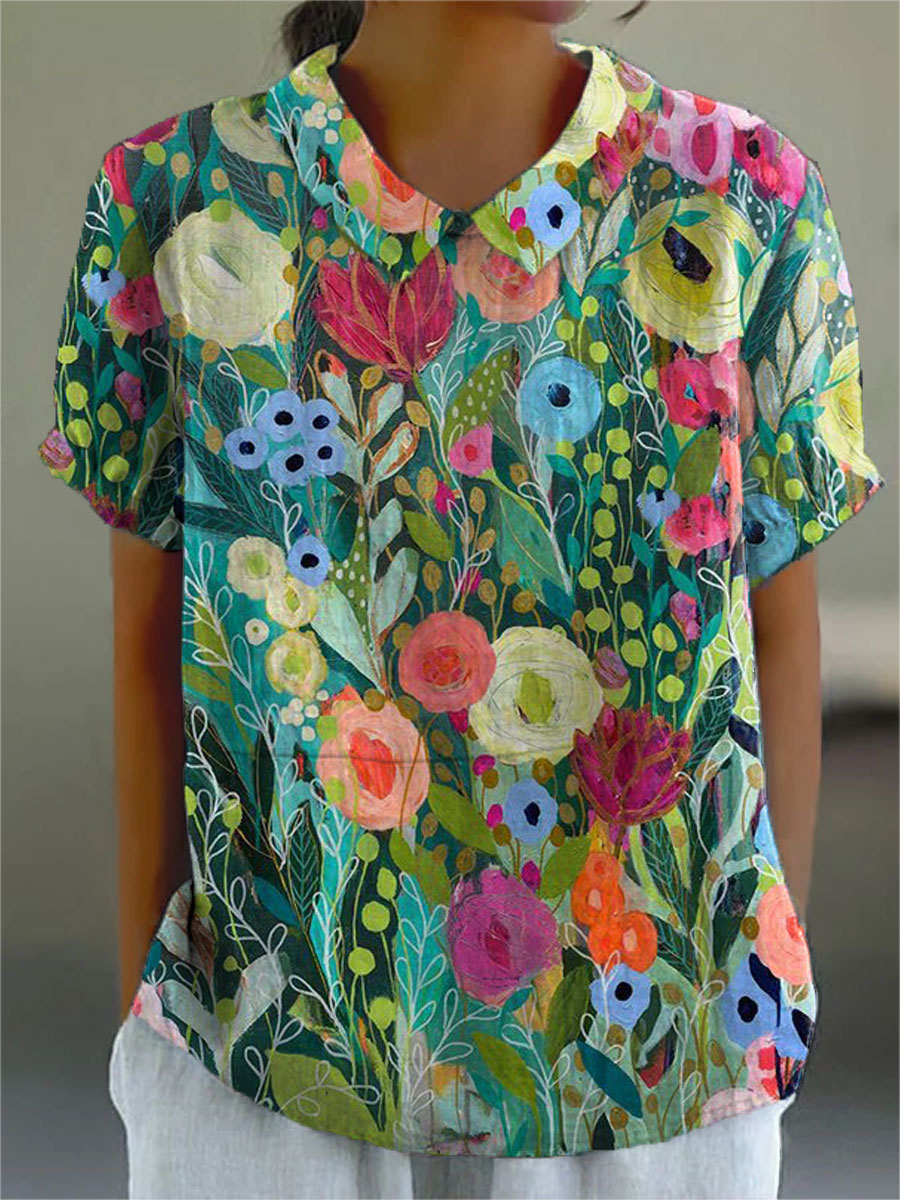 Feldmann™ | Aquarell Blumen Shirt mit entspannter Passform