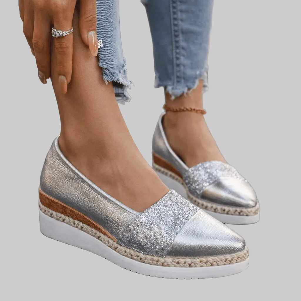 Luvia™ | Glitzer Wedge Slip-On mit Plattformsohle