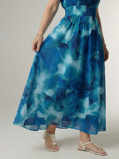 Aurelis™ | Midi Kleid mit Halterneck und geraffter Taille