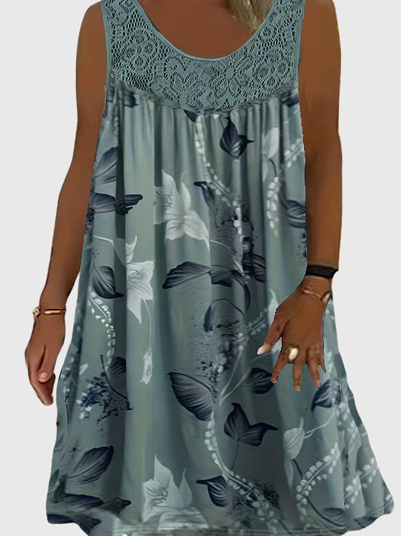 Luviaren™ | Ärmelloses Midikleid mit Blumenmuster