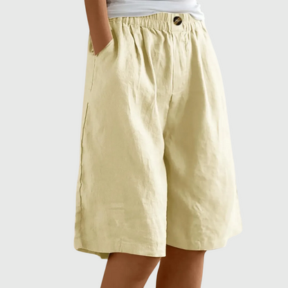 Luviaren™ | Knielange Baumwoll-Leinen Shorts