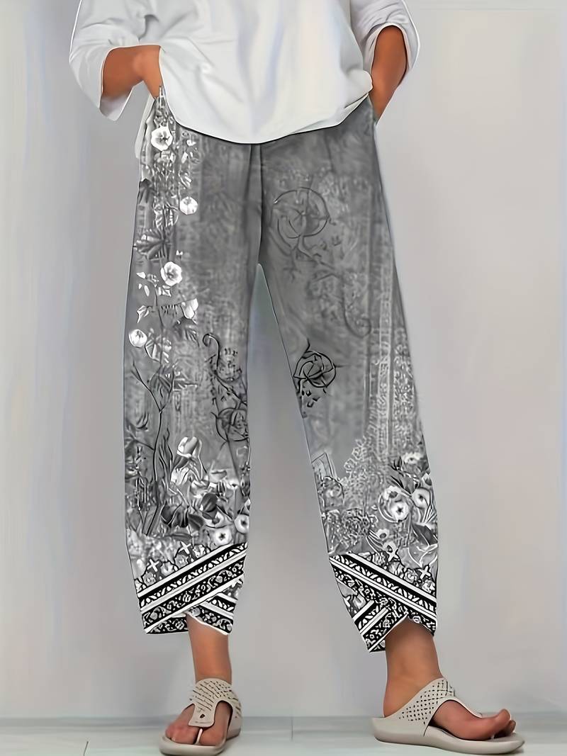 Lindenfeld™ | Elegante Caprihose mit Blumenmuster