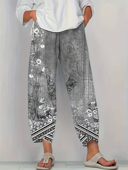 Lindenfeld™ | Elegante Caprihose mit Blumenmuster
