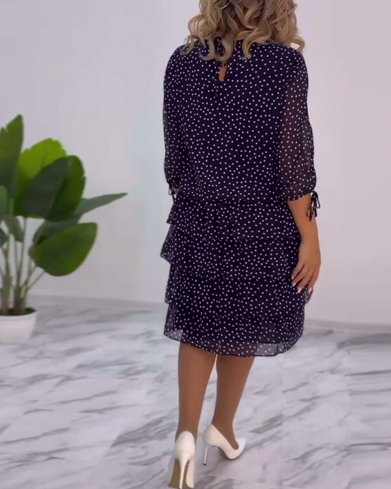 Luviaren™ | A-Linien Schichtkleid mit Punktemuster