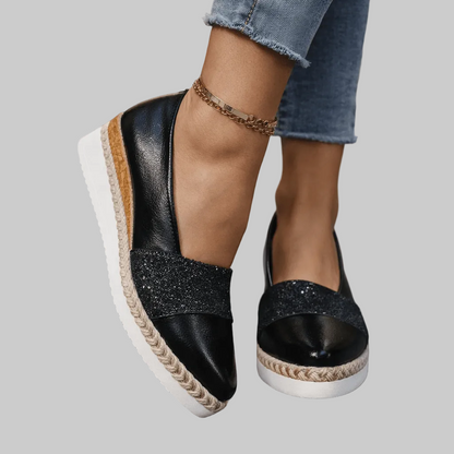 Luvia™ | Glitzer Wedge Slip-On mit Plattformsohle