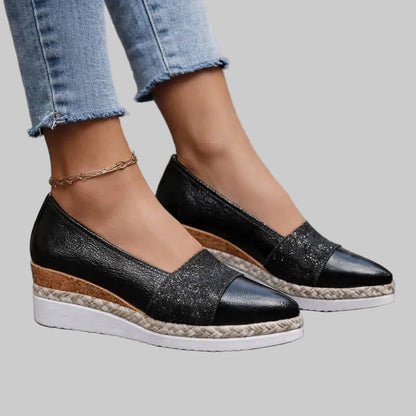 Luvia™ | Glitzer Wedge Slip-On mit Plattformsohle
