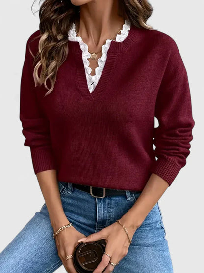 Luvina™ | Damen Bluse mit Spitzendetails