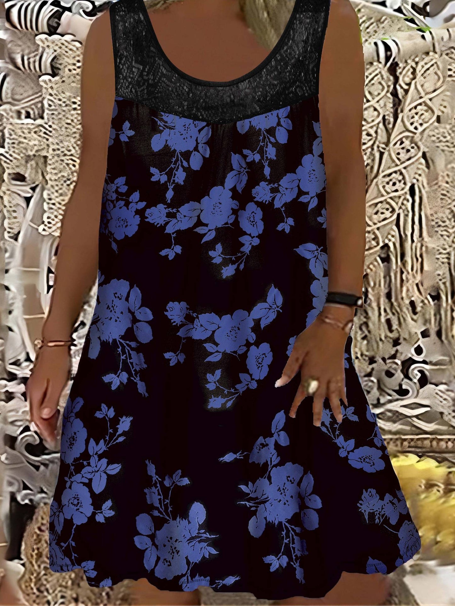 Luviaren™ | Ärmelloses Midikleid mit Blumenmuster
