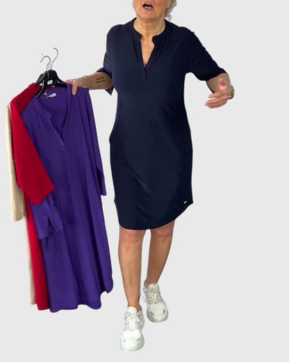 Valerien™ | Figurbetontes V-Ausschnittkleid