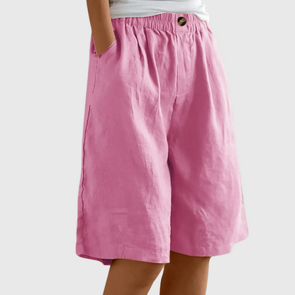 Luviaren™ | Knielange Baumwoll-Leinen Shorts