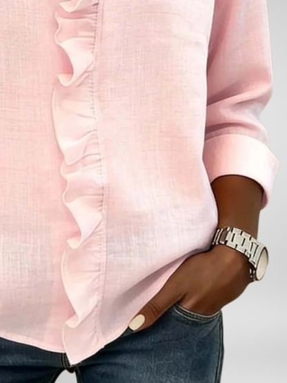 Aurelis™ | Damen Bluse mit Rüschen und V-Ausschnitt
