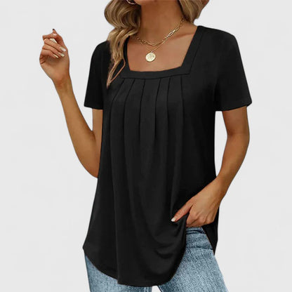 Aurelis™ | Sommerbluse mit Quadratausschnitt und Falten