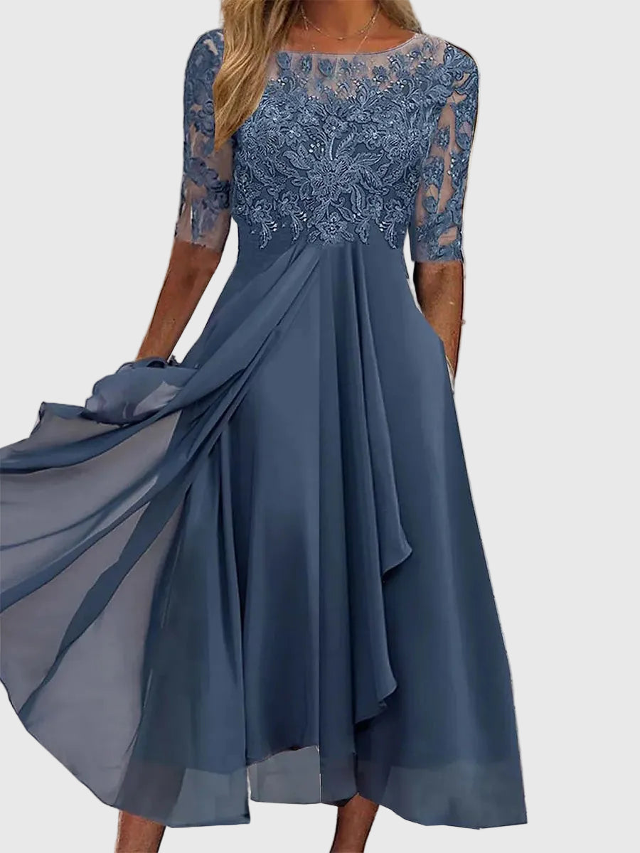 Aurelis™ | Elegantes Midi-Kleid mit halben Ärmeln