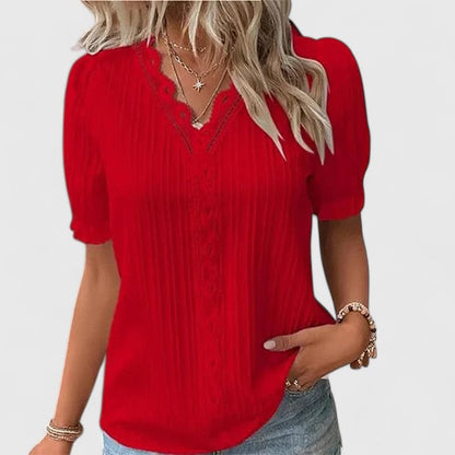Luviaren™ | V-Ausschnitt Bluse mit lockerer Passform
