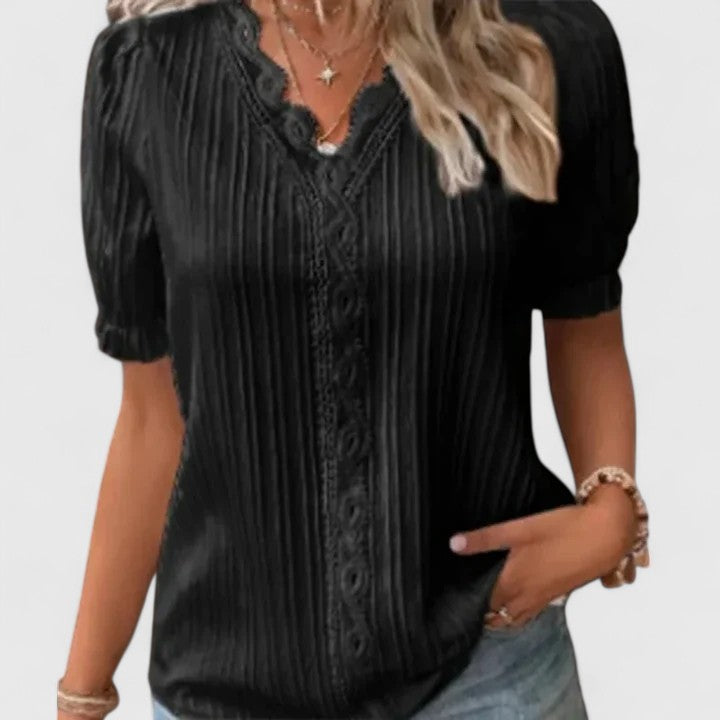 Luviaren™ | V-Ausschnitt Bluse mit lockerer Passform