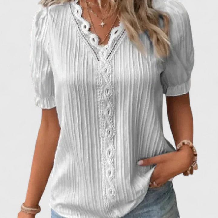 Luviaren™ | V-Ausschnitt Bluse mit lockerer Passform