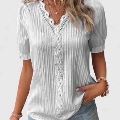 Aurelis™ | Damen Bluse mit V-Ausschnitt und lockerer Passform