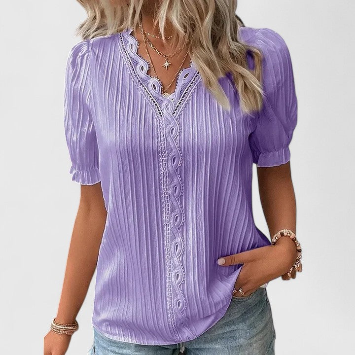 Luviaren™ | V-Ausschnitt Bluse mit lockerer Passform