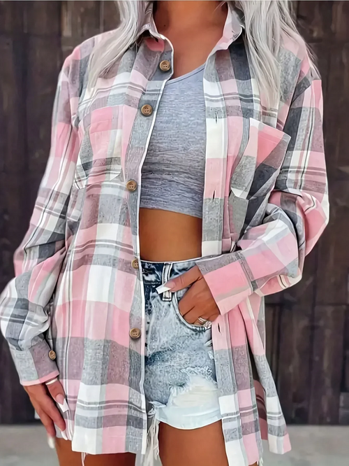 Jonas | Oversized-Flanellhemd im Casual-Stil mit Karomuster