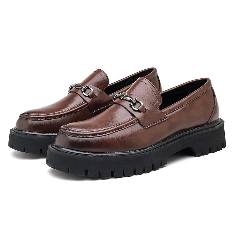 Jakob | Stilvolle Herren-Leder-Loafer mit moderner Plateau-Sohle