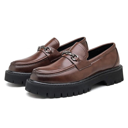 Jakob | Stilvolle Herren-Leder-Loafer mit moderner Plateau-Sohle