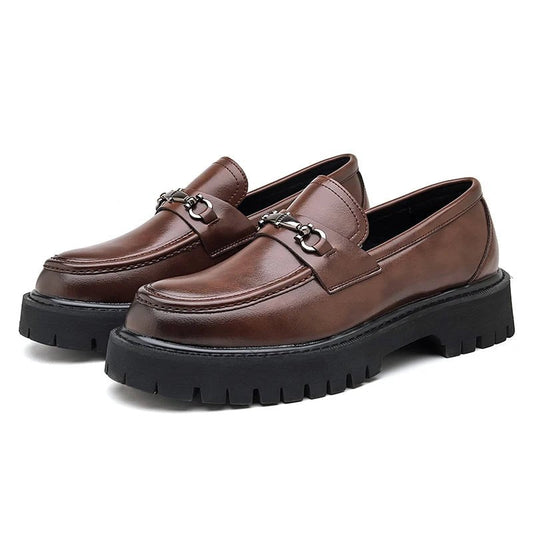 Jakob | Stilvolle Herren-Leder-Loafer mit moderner Plateau-Sohle