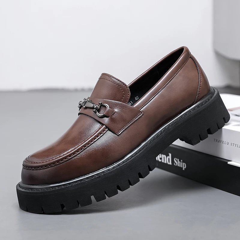 Jakob | Stilvolle Herren-Leder-Loafer mit moderner Plateau-Sohle