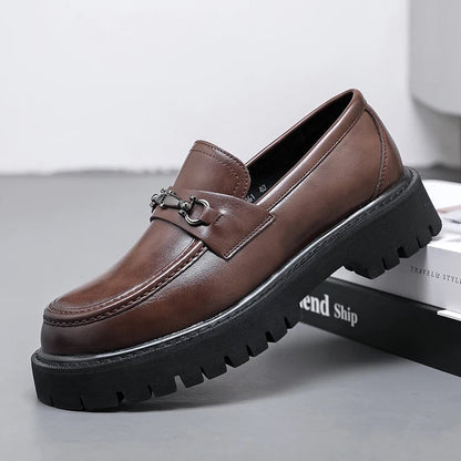 Jakob | Stilvolle Herren-Leder-Loafer mit moderner Plateau-Sohle