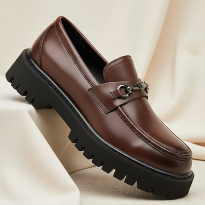 Jakob | Stilvolle Herren-Leder-Loafer mit moderner Plateau-Sohle