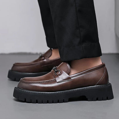 Jakob | Stilvolle Herren-Leder-Loafer mit moderner Plateau-Sohle