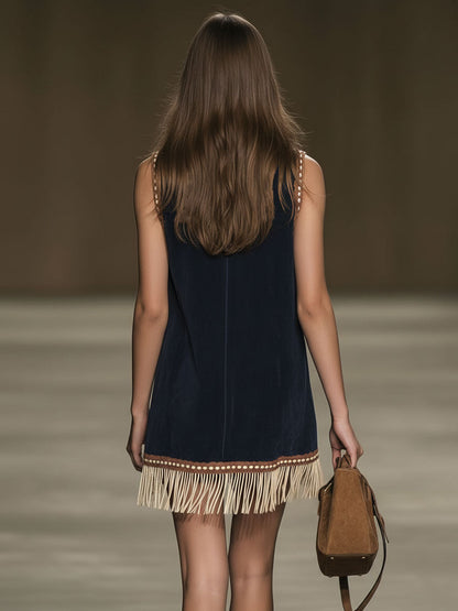 Elena | Luftiges ärmelloses Boho-Minikleid mit kunstvoller Stickerei