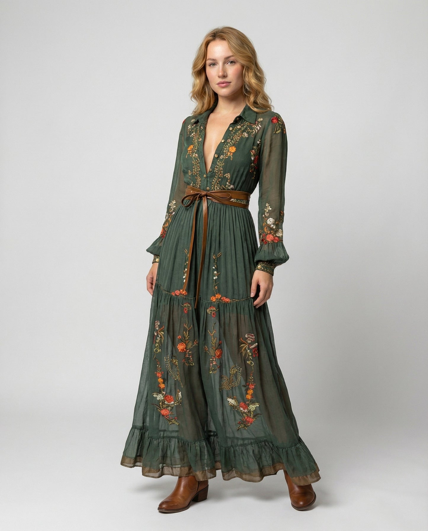 Lisa | Elegantes und Fließendes Boho-Maxikleid
