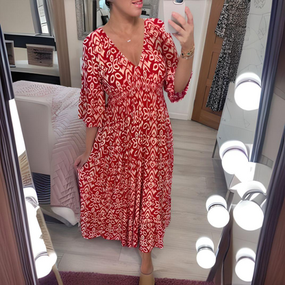 Leni | Ausgestelltes und figurbetontes Boho-Kleid für Damen