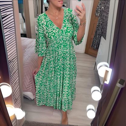 Leni | Ausgestelltes und figurbetontes Boho-Kleid für Damen