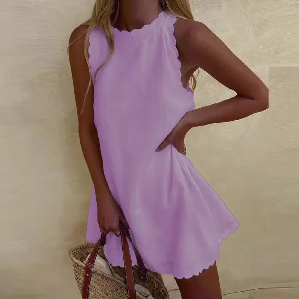 Heidi | Damen ärmelloses A-Linien Sommerkleid