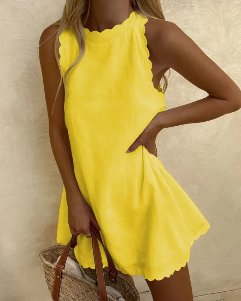 Heidi | Damen ärmelloses A-Linien Sommerkleid