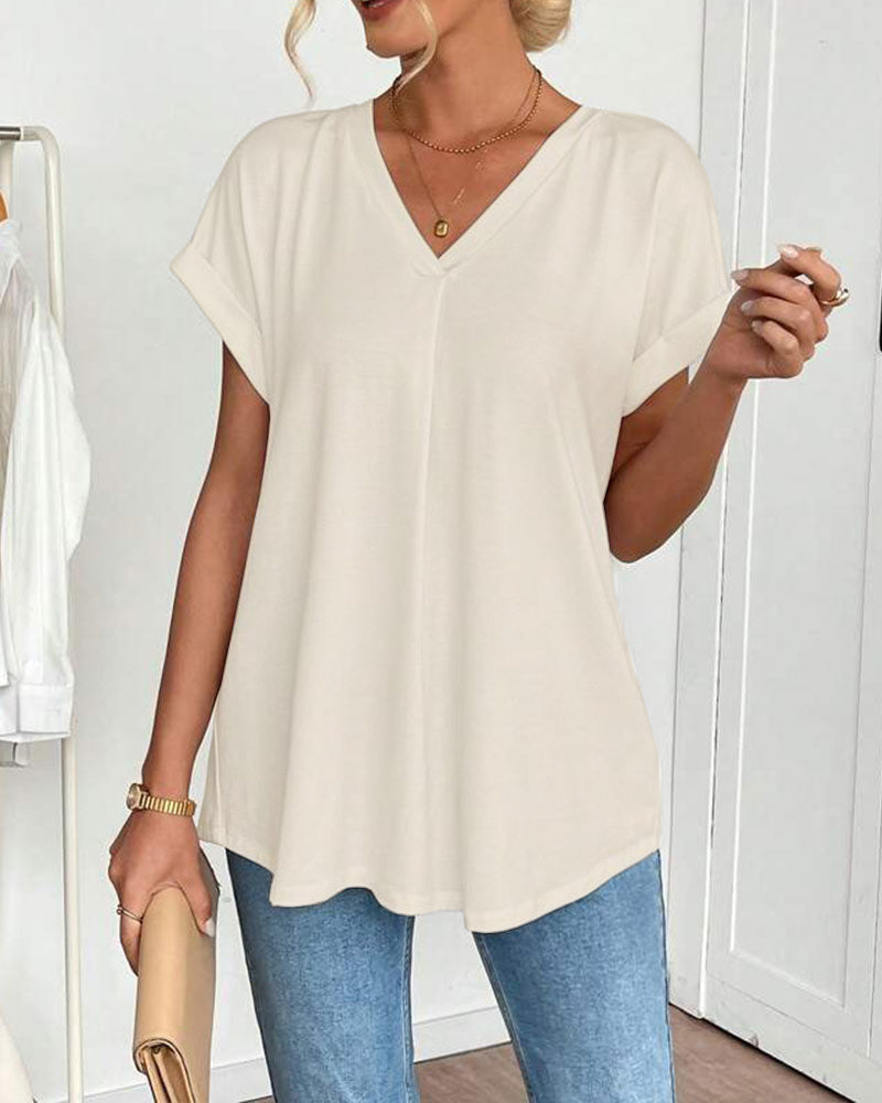Kerstin | Stilvolles T-Shirt mit V-Ausschnitt und Schlankheits-Effekt