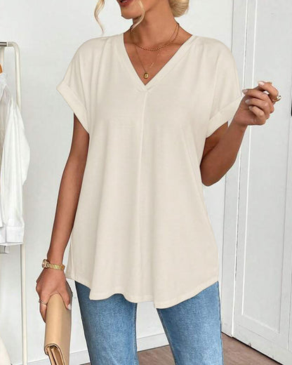 Kerstin | Stilvolles T-Shirt mit V-Ausschnitt und Schlankheits-Effekt