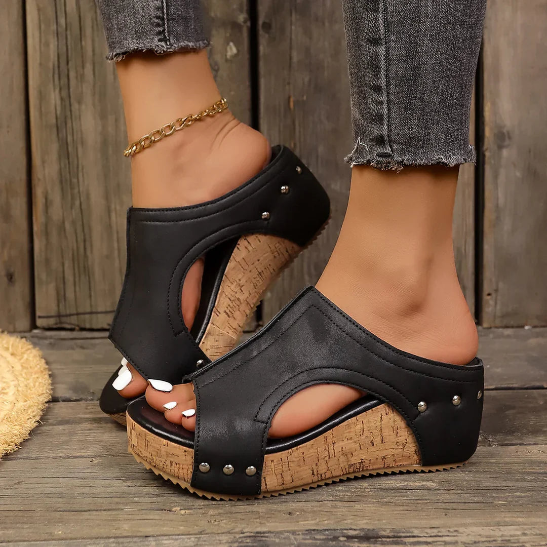 Franziska | Elegante Keilsandalen mit Korksohle