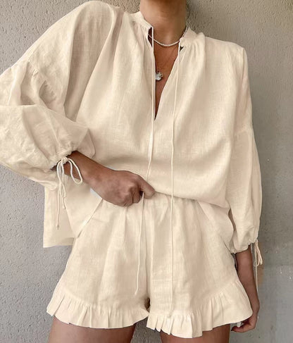 Lena | Romantisches Sommer-Set mit Puffärmeln und Rüschendetails